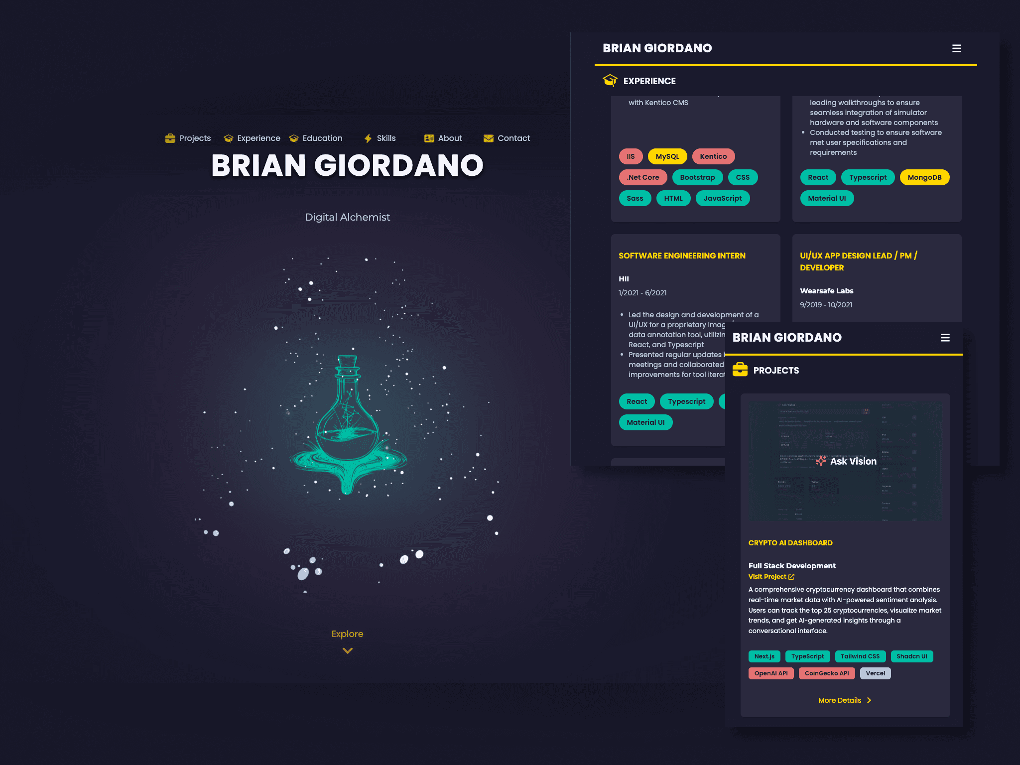 Portfolio website screenshot